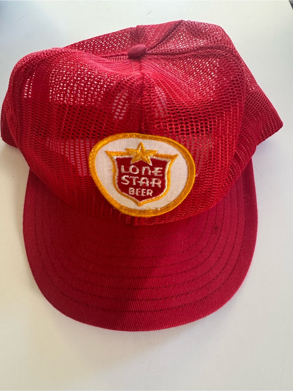 Vintage Lone Star Beer Red Mesh Trucker Hat